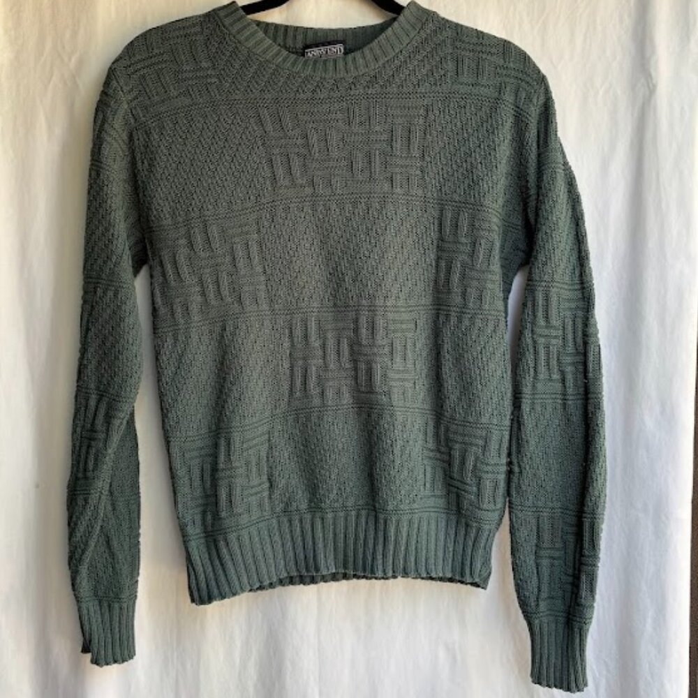 Vintage Land’s End Made in USA Knit 100% Cotton Sweater Women’s S Faded Green
